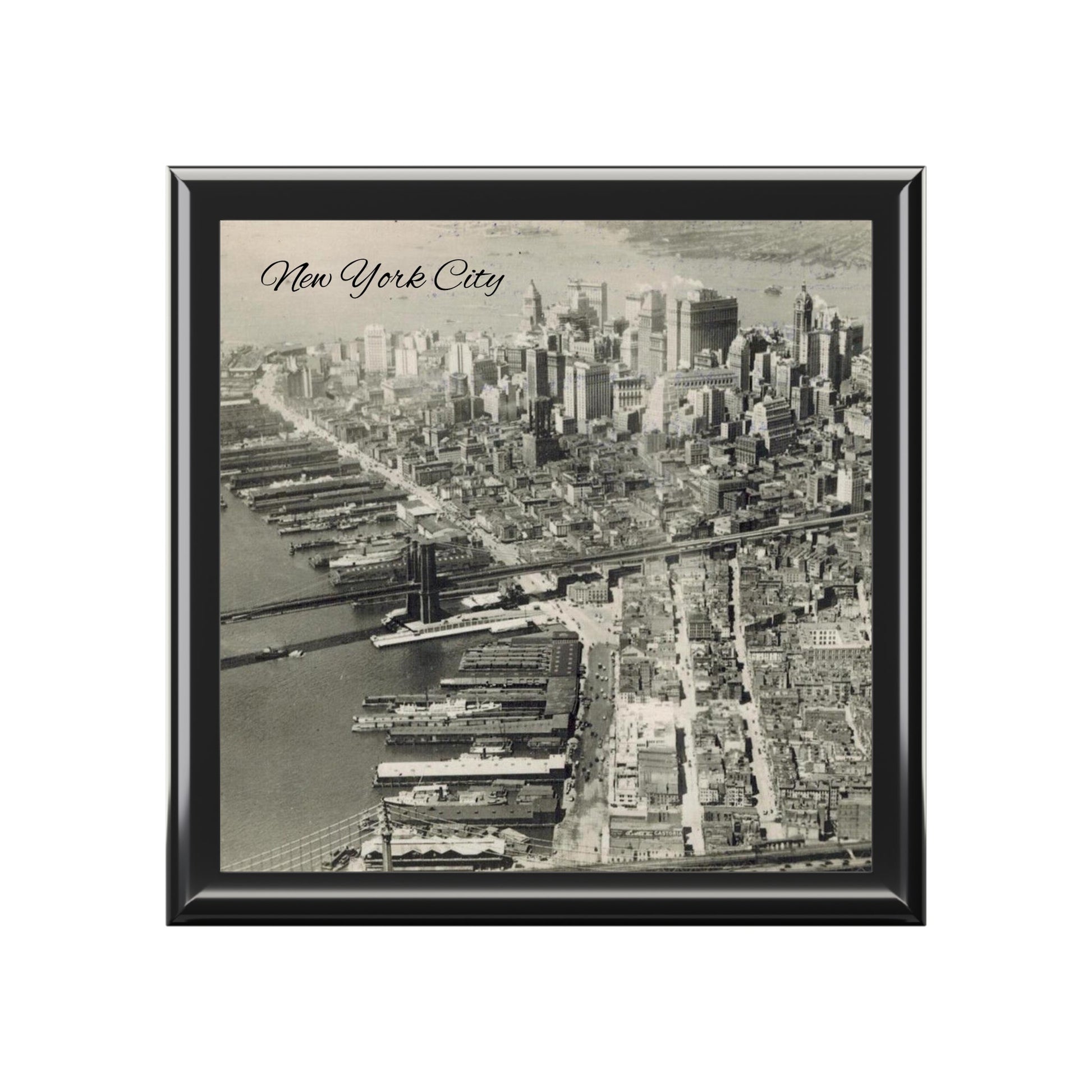 NYC Nostalgia Keepsake Jewelry Box with Ceramic Tile Cover