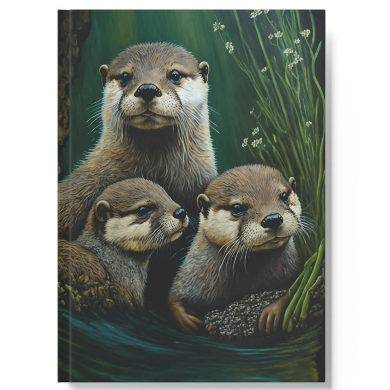 Otter Family Resting Hard Backed Journal