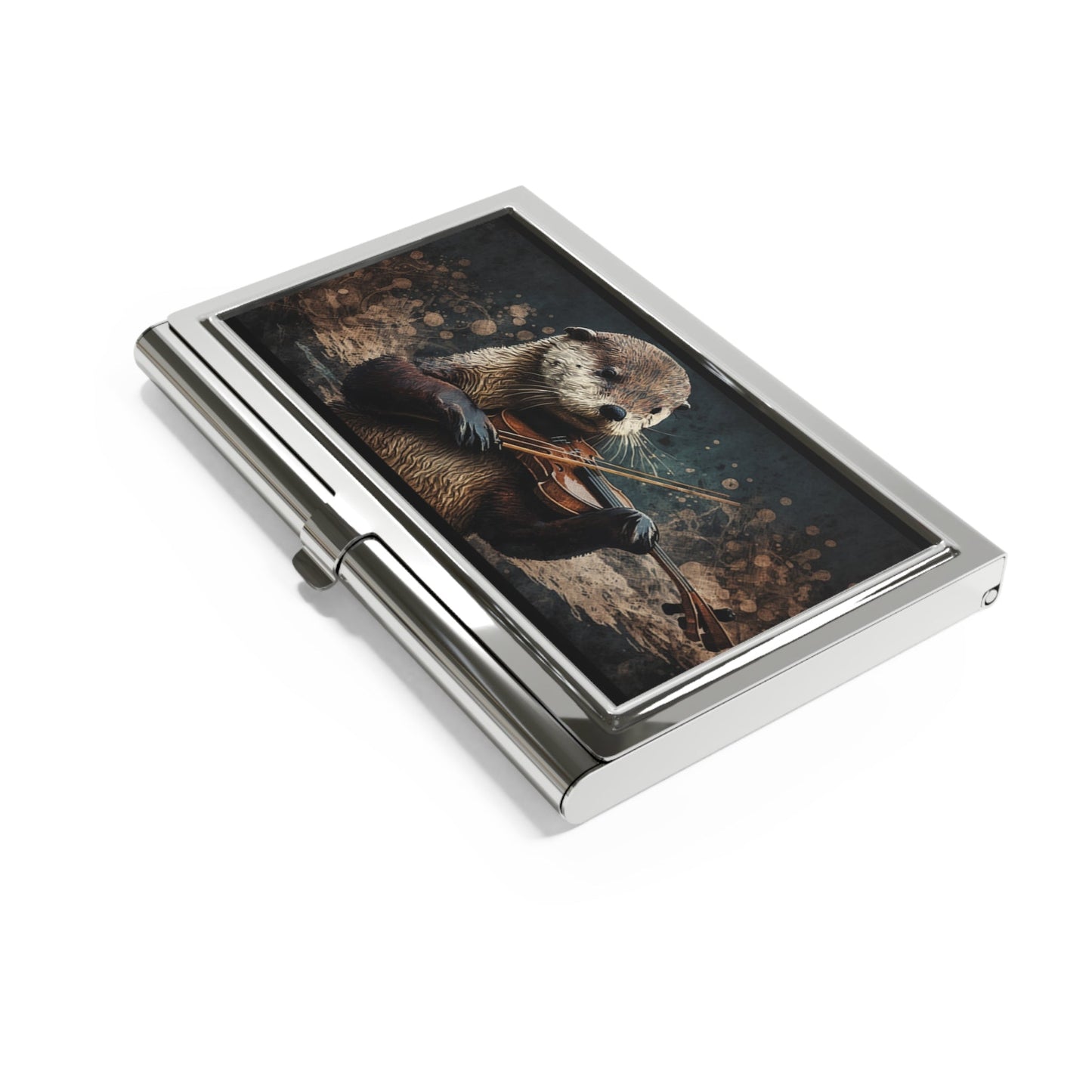 Otter Playing Violin Business Card Holder