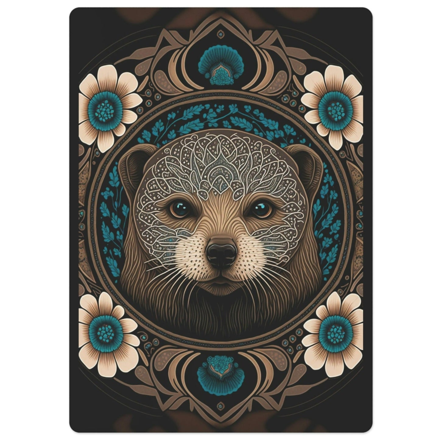 Otter Woodcut Poker Playing Cards