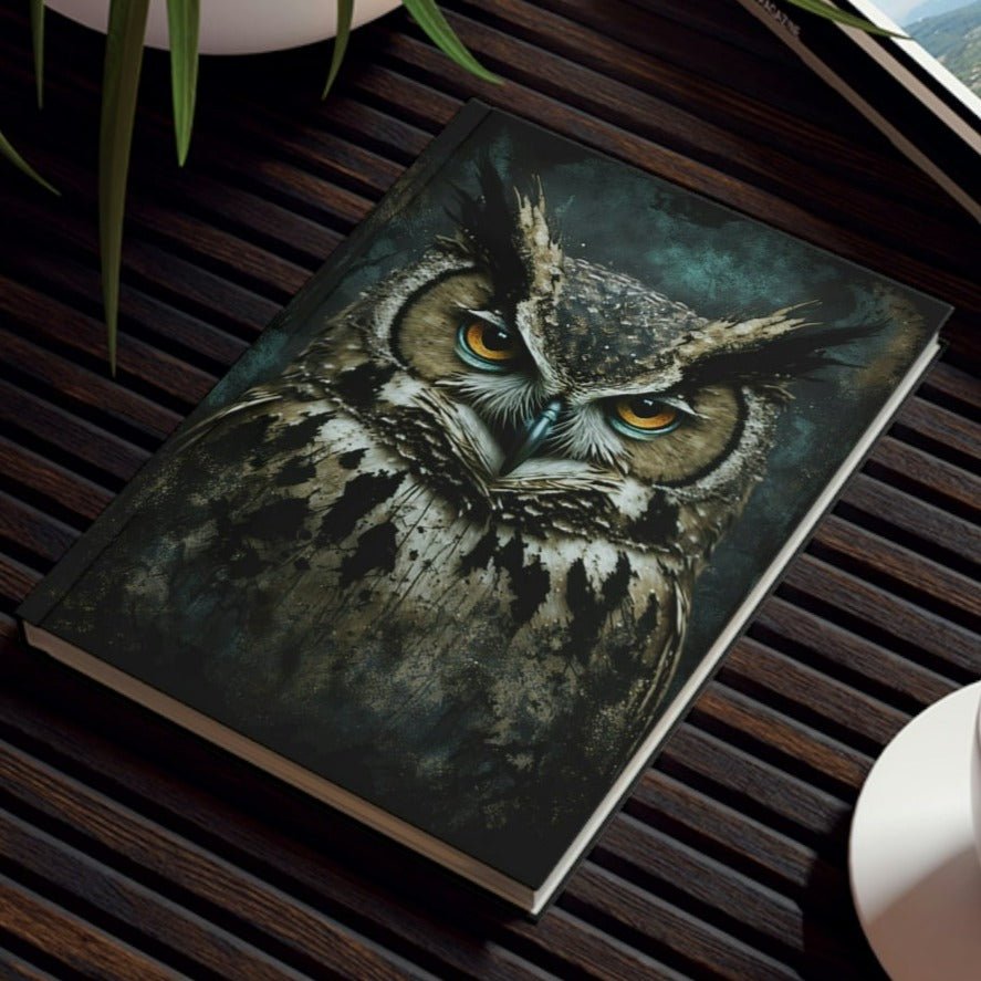 Owl Inspirations - Grunge Owl - Hard Backed Journal