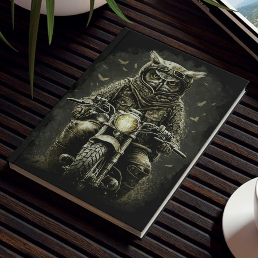 Owl Inspirations - Motorcycle Owl - Hard Backed Journal