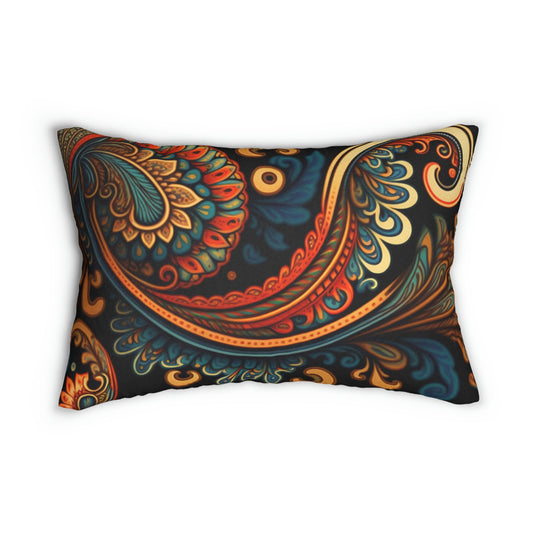 Paisley Spun Polyester Lumbar Pillow