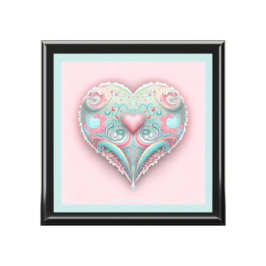 Pastel Heart Design Jewelry Box