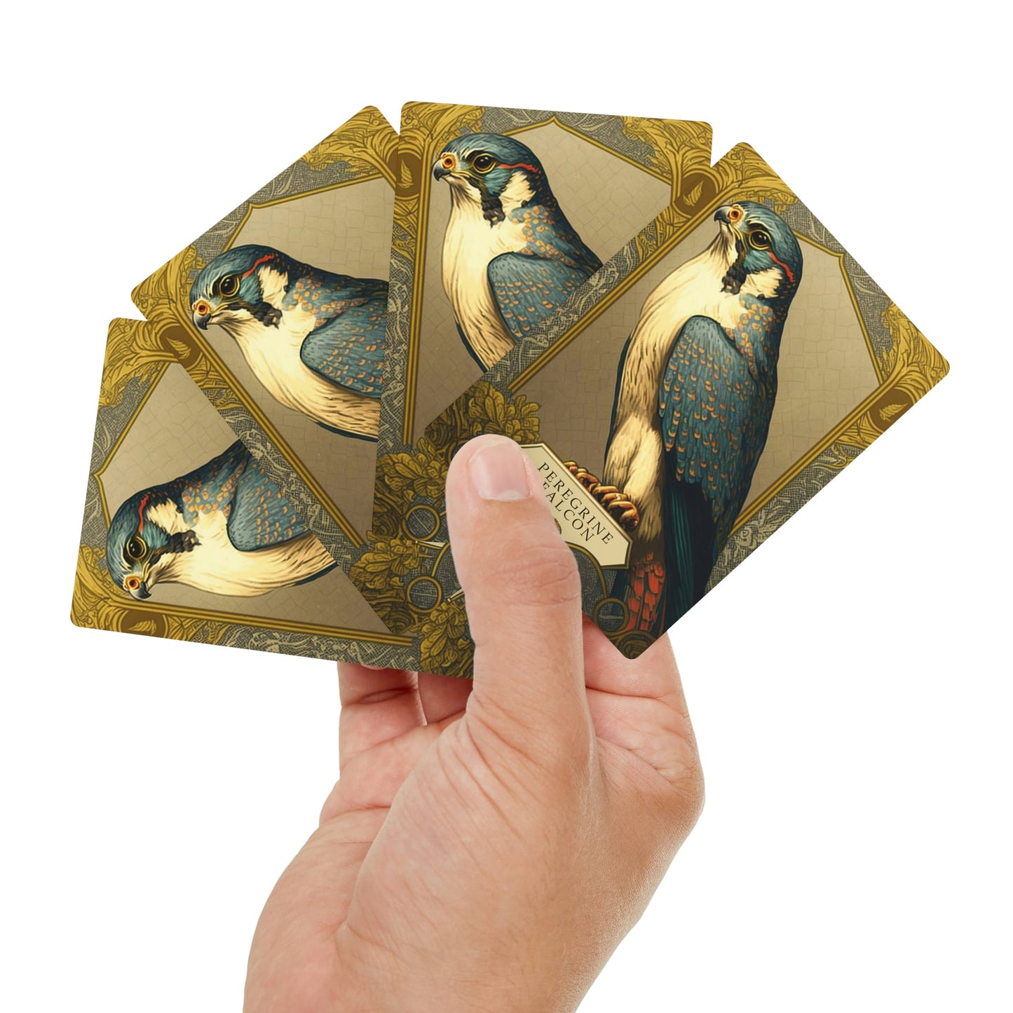 Peregrine Falcon IV - Mucha Style - Poker Playing Cards