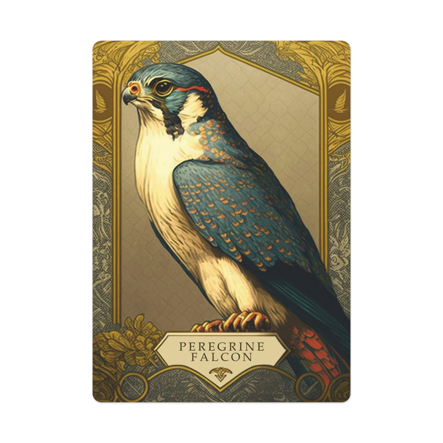 Peregrine Falcon IV - Mucha Style - Poker Playing Cards
