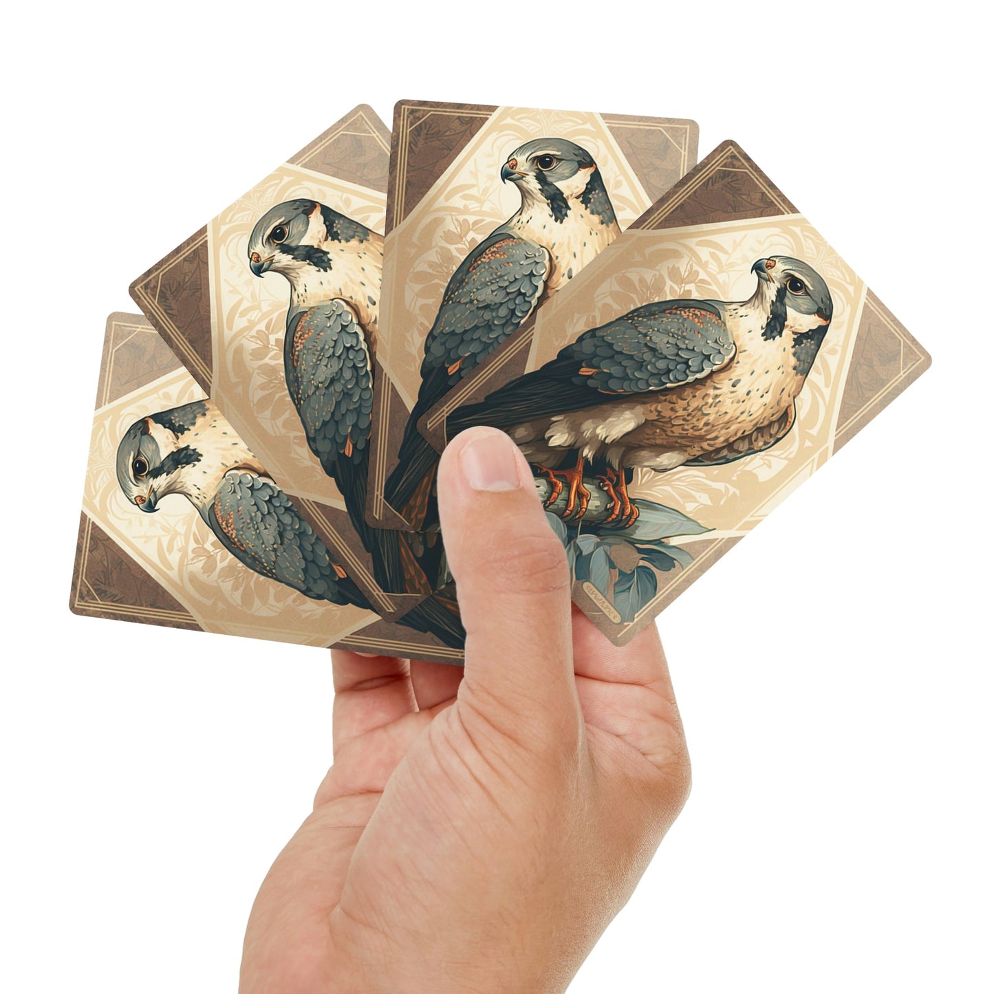 Peregrine Falcon - Mucha Style - Poker Playing Cards