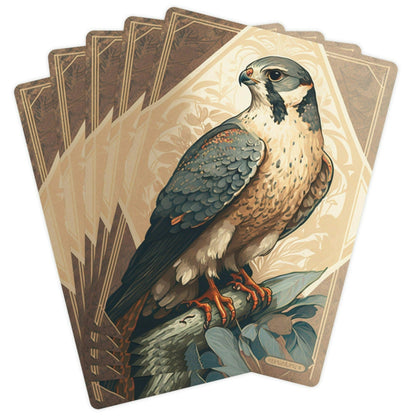 Peregrine Falcon - Mucha Style - Poker Playing Cards