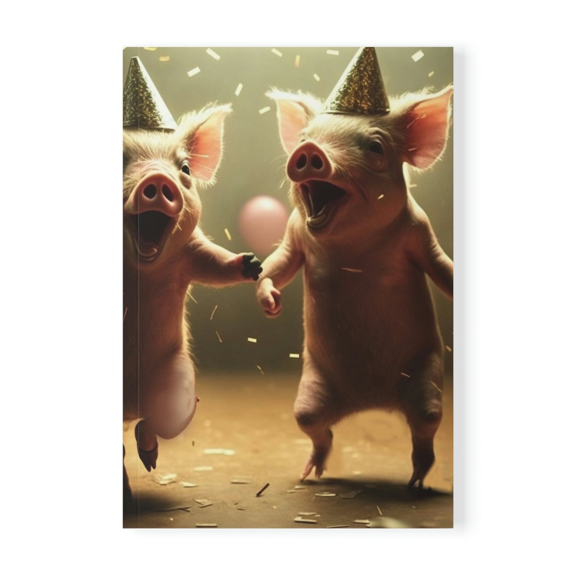 Pig Party Softcover Notebook, A5