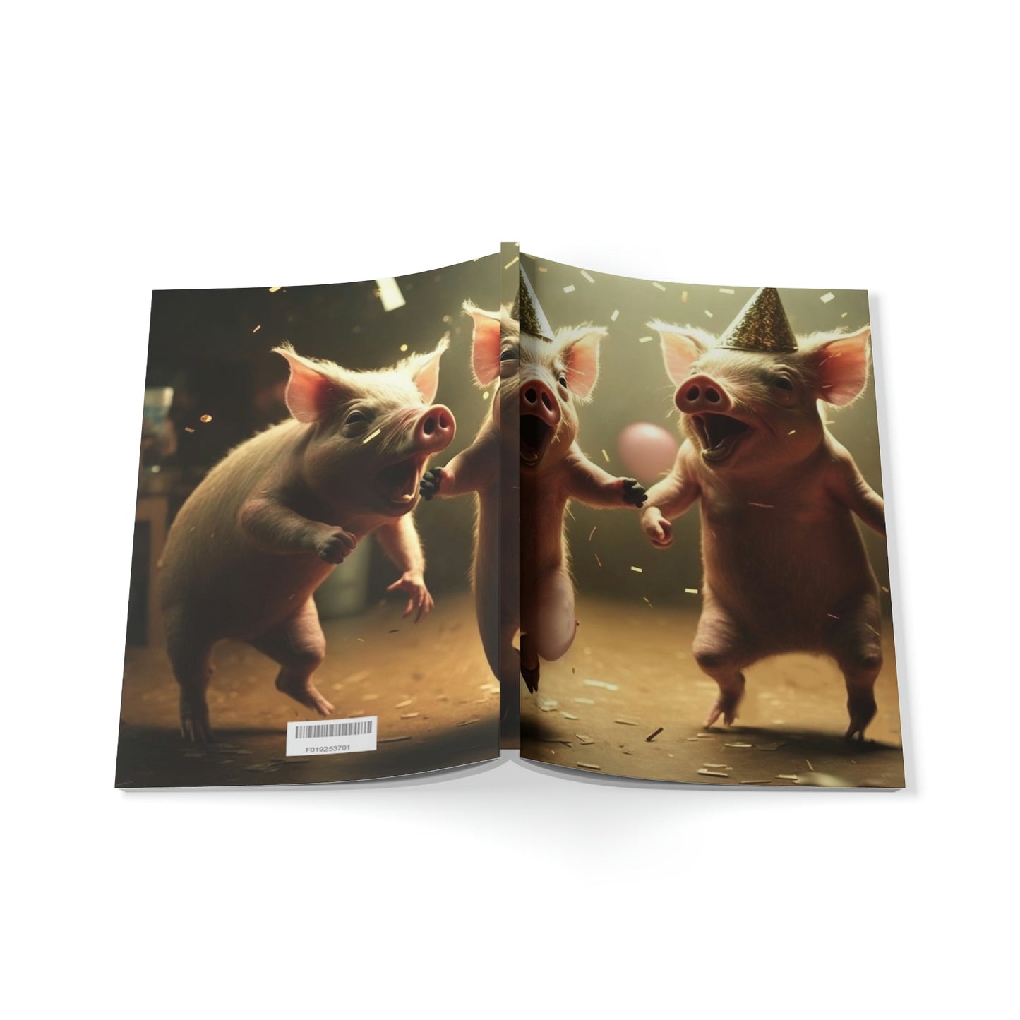 Pig Party Softcover Notebook, A5