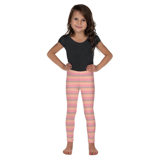 Pig Stripe Coordinating Leggings Kid's Leggings Pink Pastel Brown Muted Cute