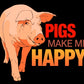 Pigs Make Me Happy Black Mug 15oz