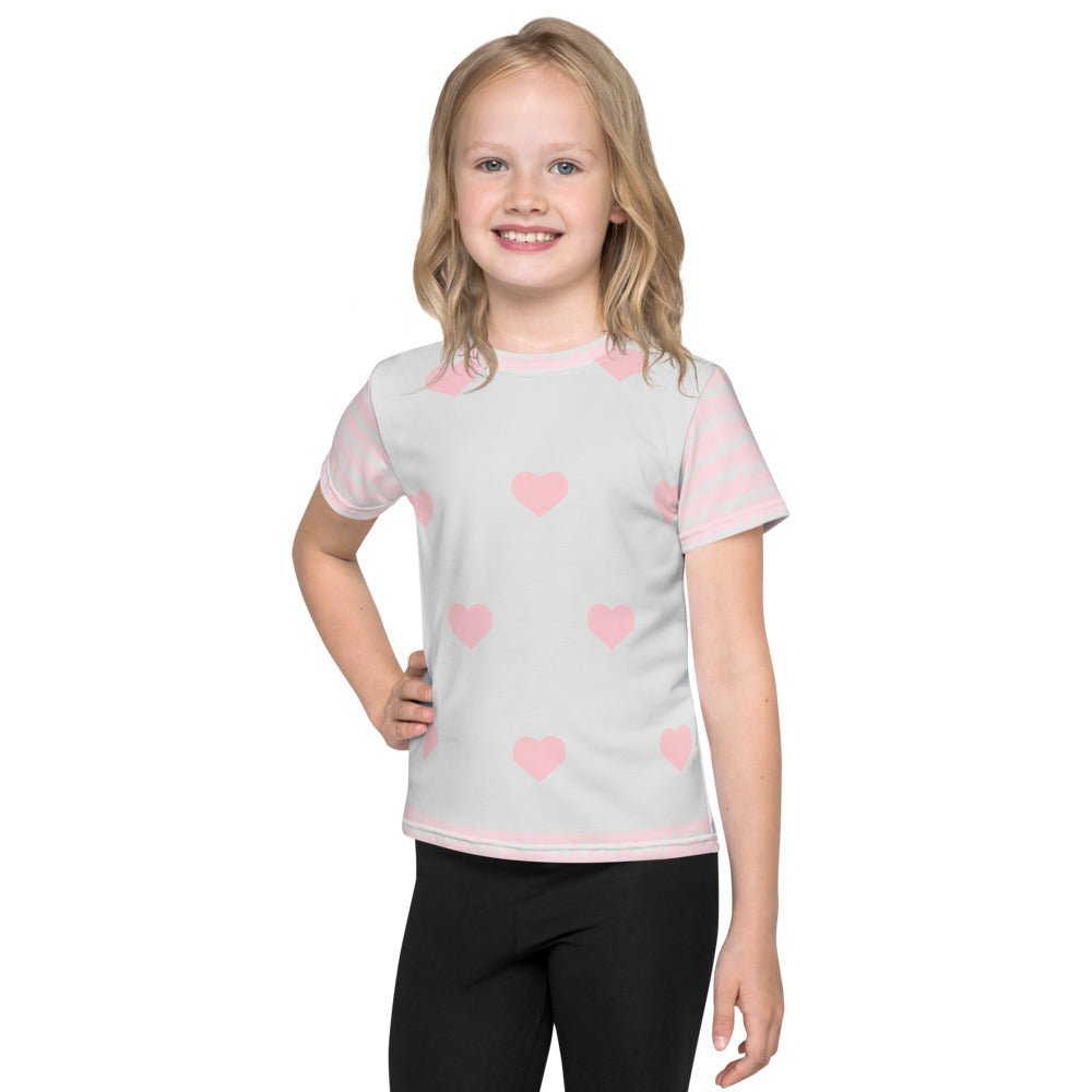 Pink and Gray Heart and Vine Children's T-Shirt from ©MyHeart Collection