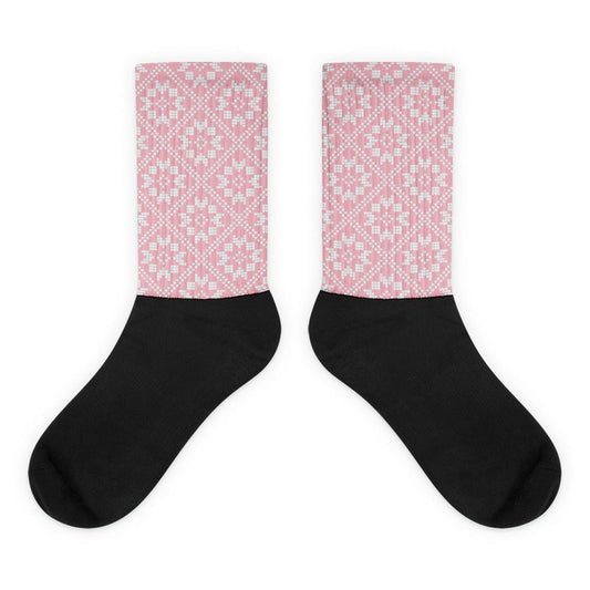 Pink Diamond Quilt Pattern Socks Sox