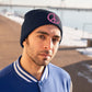 Pink Peace Sign Knit Beanie