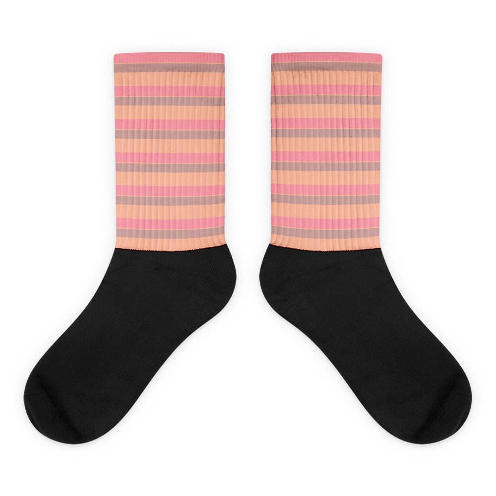 Pink Peach Gray Fashion Socks