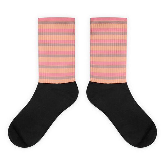 Pink Peach Gray Fashion Socks