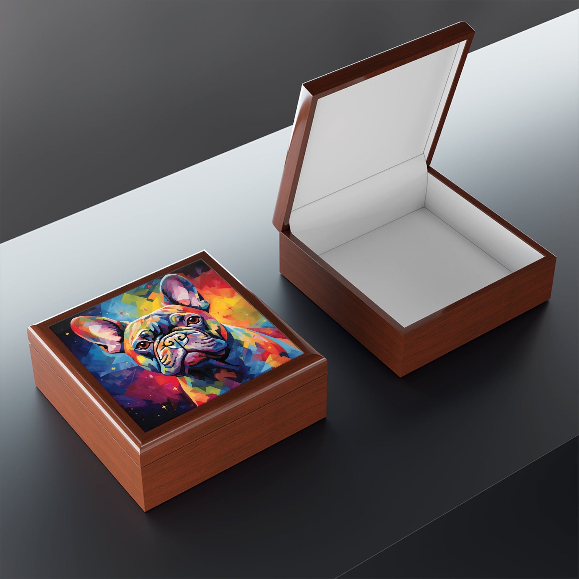 Pop Art French Bulldog Art Print Gift and Jewelry Box