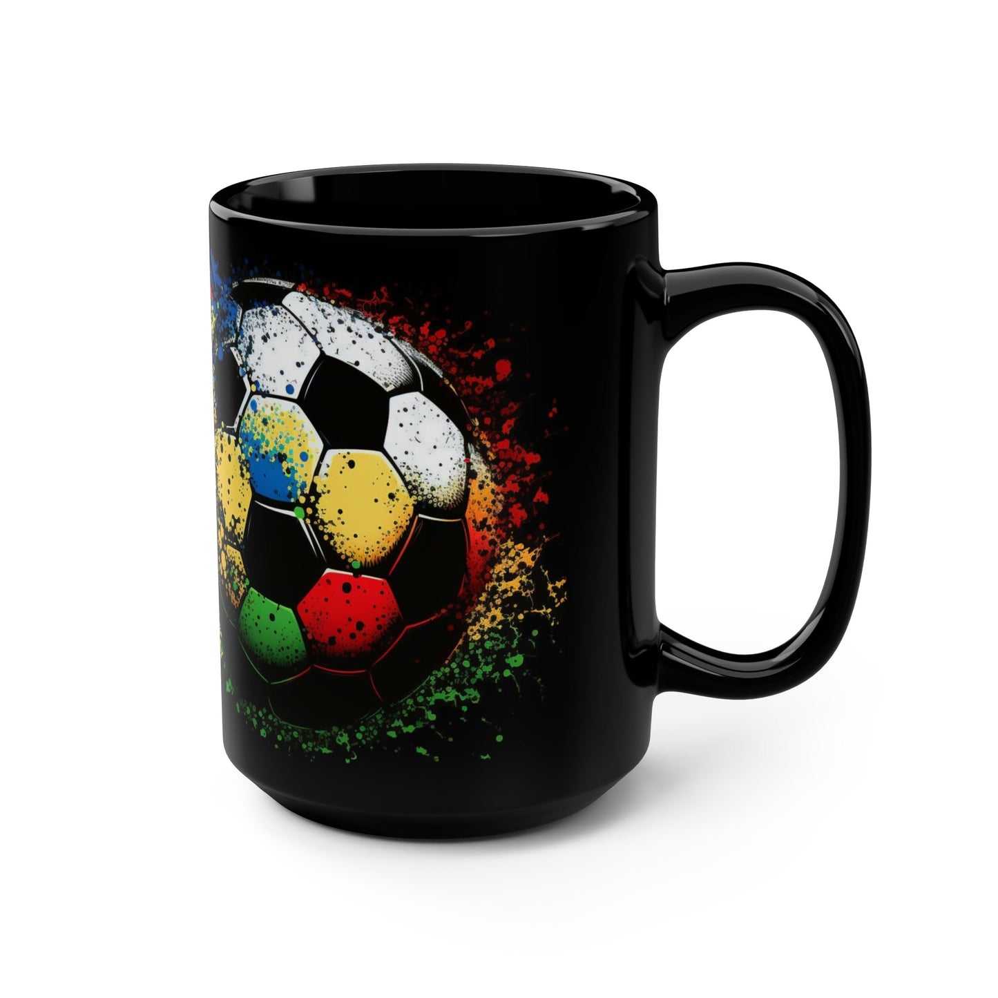 Pop Art Splatter Soccer Design 15 oz Coffee Mug Gift