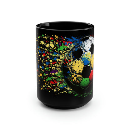 Pop Art Splatter Soccer Design 15 oz Coffee Mug Gift