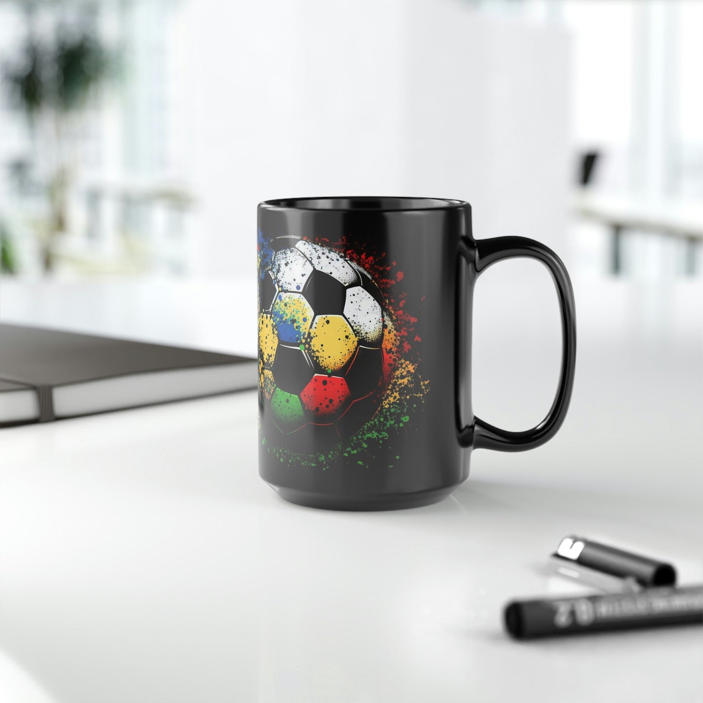 Pop Art Splatter Soccer Design 15 oz Coffee Mug Gift