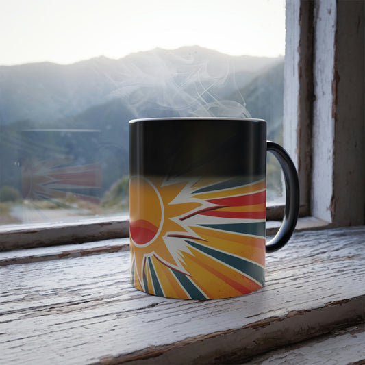 Pop Art Sunrise - Magic Mug - Perfect Gift for the Camper, Hiker, Lake House or as a House Warming Present