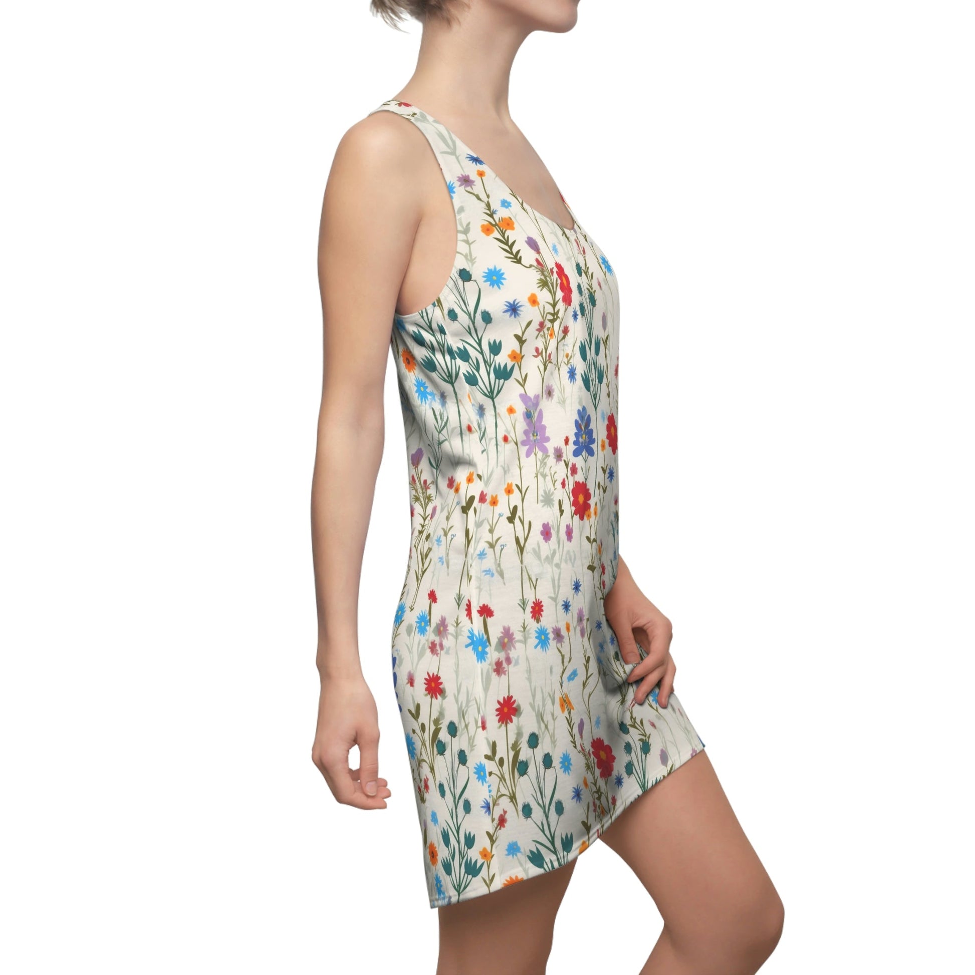 Pressed Wildflowers Pattern Women's Racerback Dress