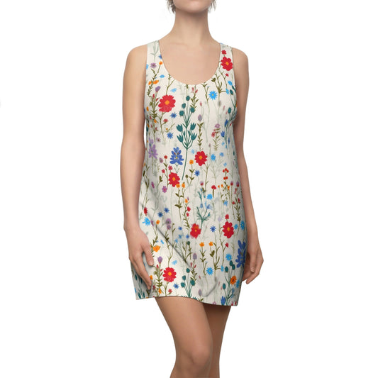 Pressed Wildflowers Pattern Women's Racerback Dress