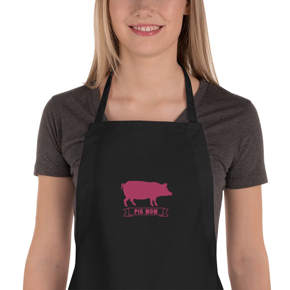 Proud Pig Mom Embroidered Apron Great Gift pretty cool tie back hog sw –  Mowbi