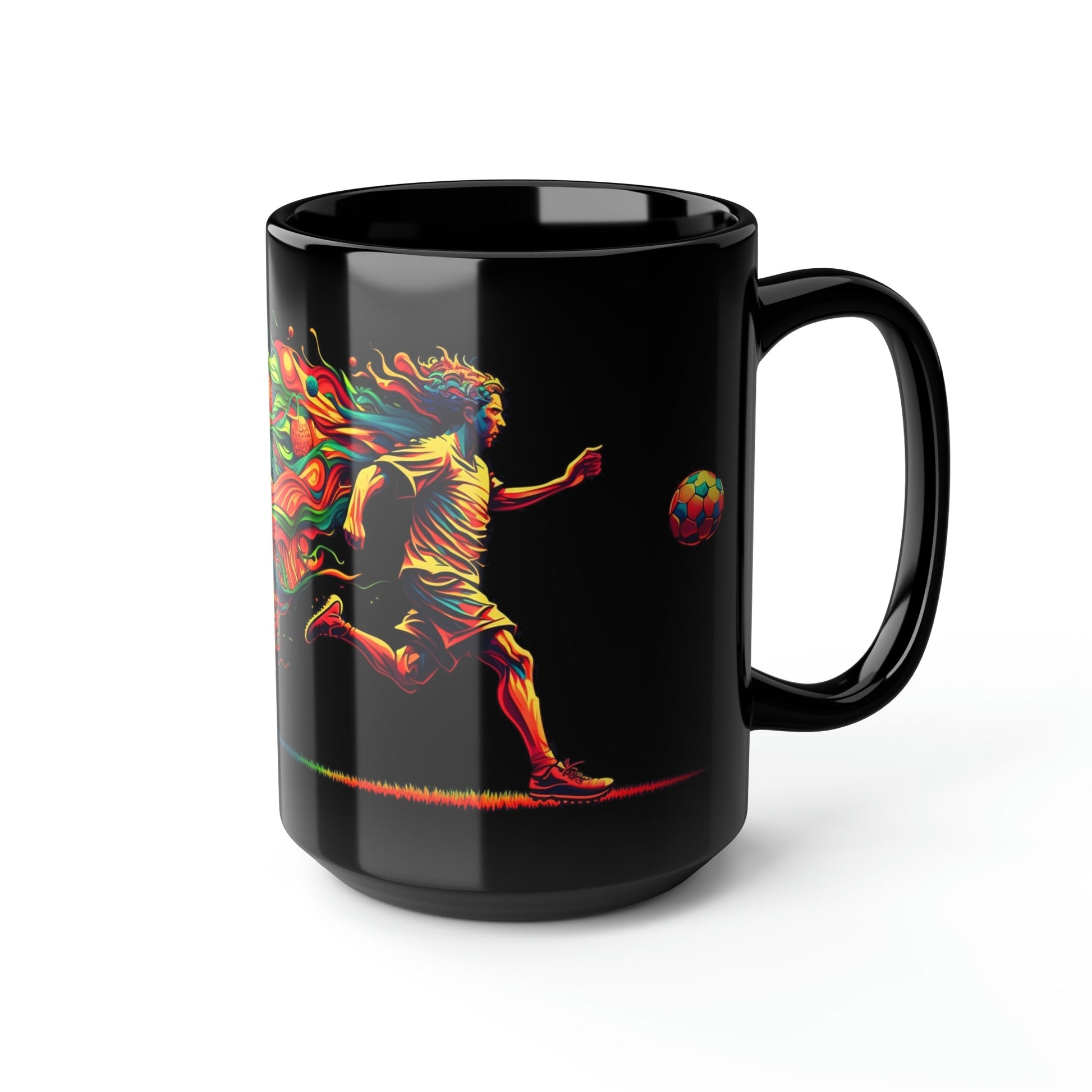 Psychedelic Bohemian Soccer Player 15 oz Coffee Mug Gift