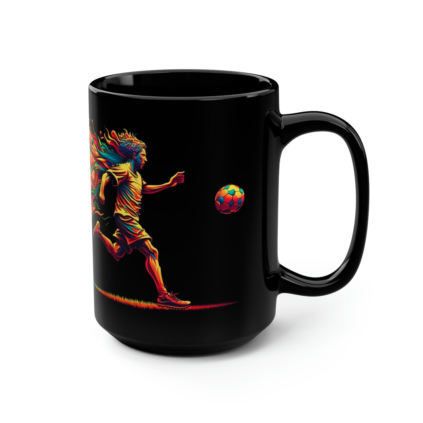 Psychedelic Bohemian Soccer Player 15 oz Coffee Mug Gift