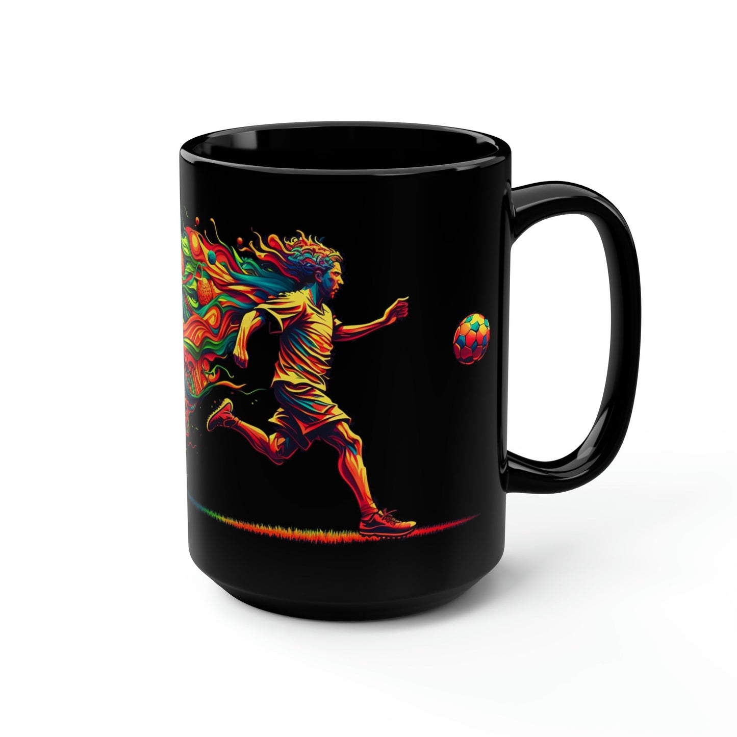 Psychedelic Bohemian Soccer Player 15 oz Coffee Mug Gift