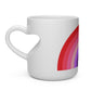 Purple and Pink Rainbow Heart Shape Mug from MugEvolution