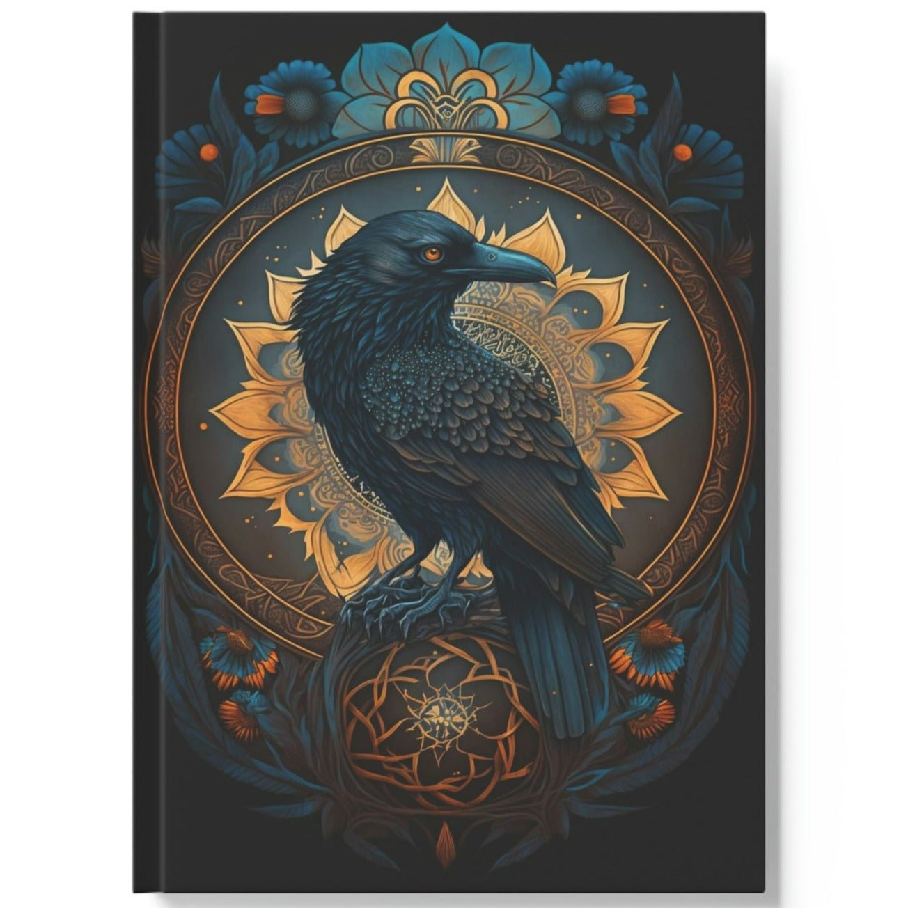 Raven Notebook - Mandala - Hard Backed Journal