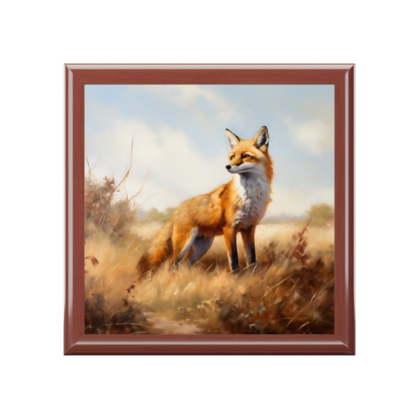 Red Fox Jewelry Keepsake Trinkets Box