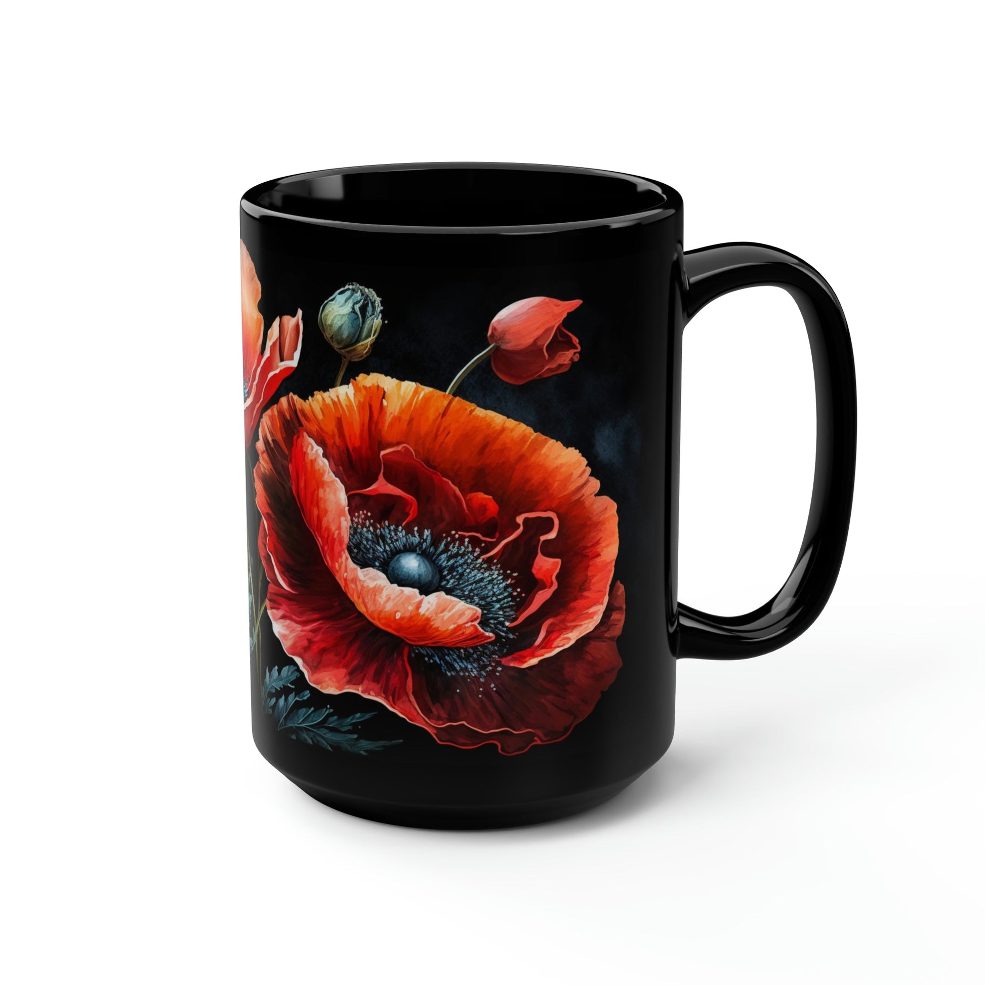 Red Poppies - 15 oz Coffee Mug