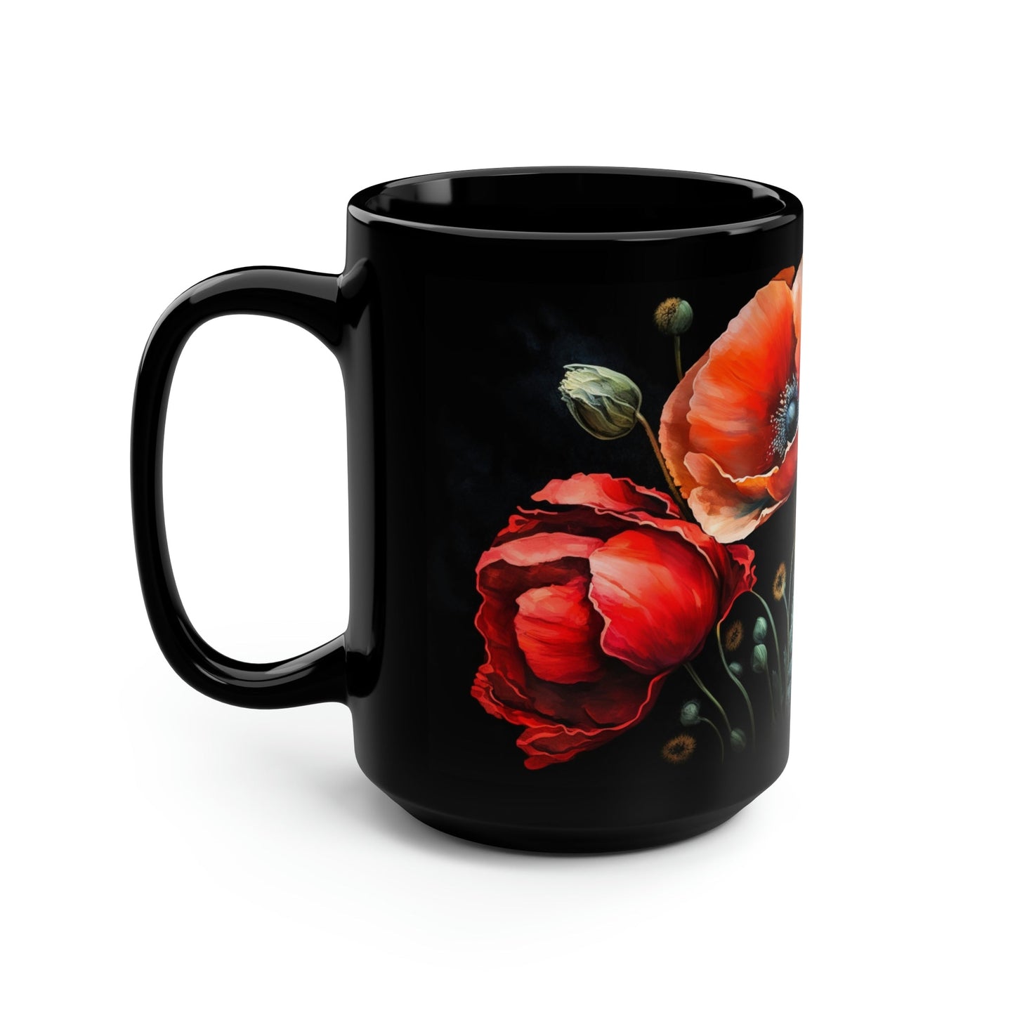 Red Poppies - 15 oz Coffee Mug