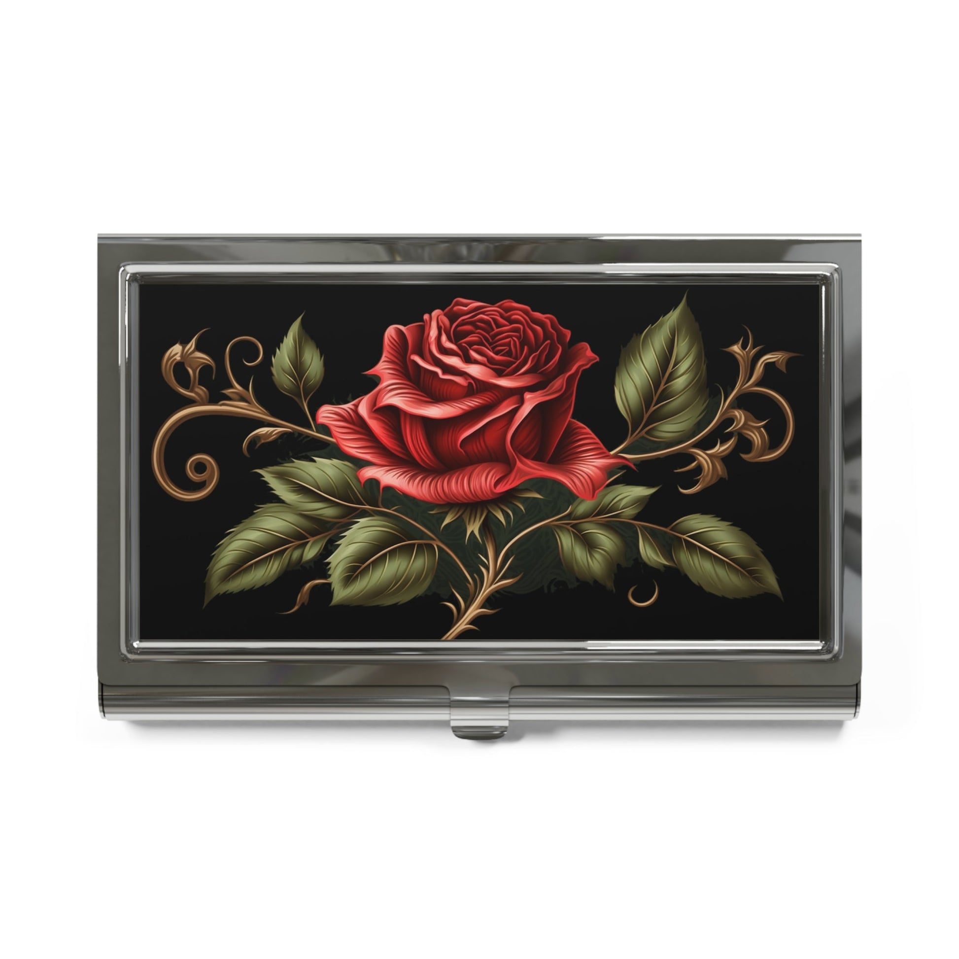 Red Rose Business Card Holder