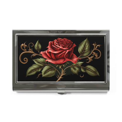 Red Rose Business Card Holder