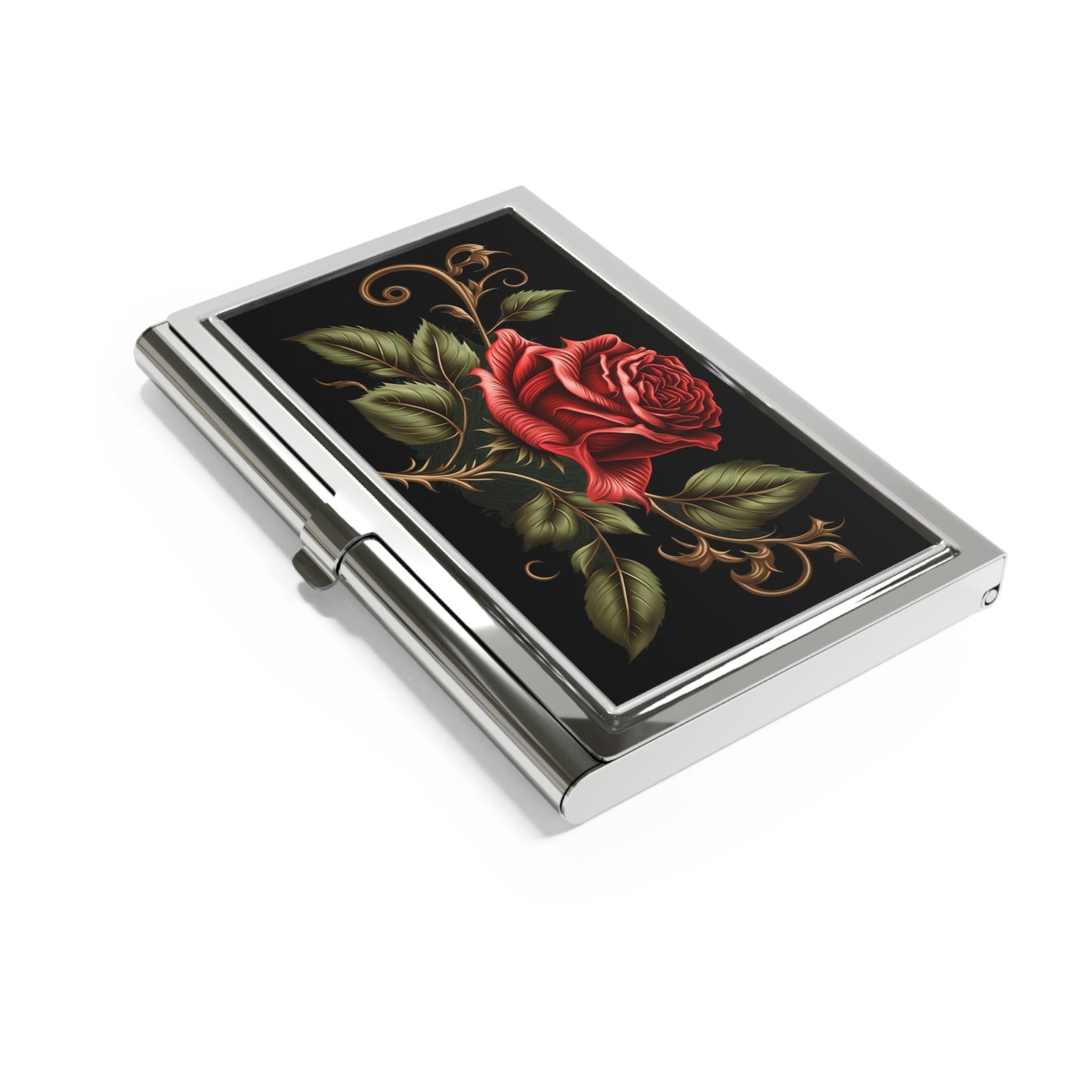 Red Rose Business Card Holder