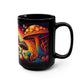 Retro Magic Mushroom 15 oz Coffee Mug perfect for the mushrooming fan or as a birthday gift for nature lovers