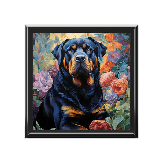 Rottweiler Portrait Jewelry Keepsake Trinkets Box