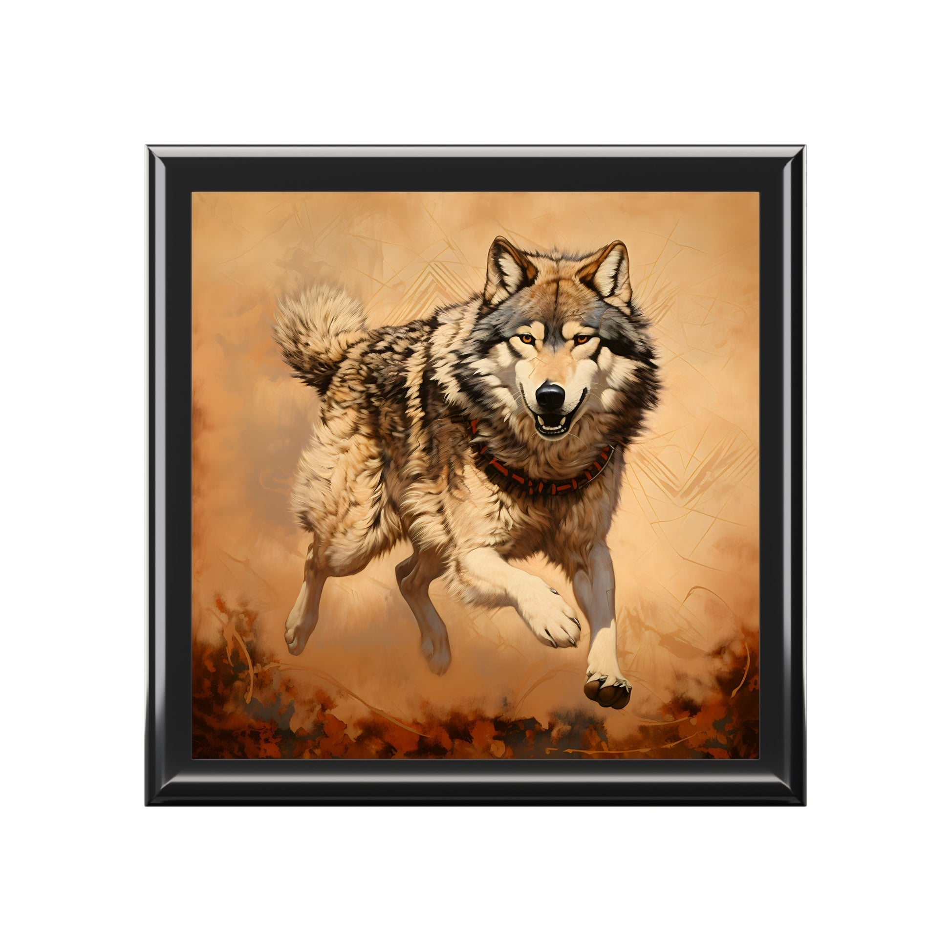 Running Wolf Jewelry Keepsake Trinkets Box