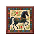 Rustic Folk Art Black Horse Design Wooden Keepsake Jewelry Box