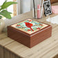 Rustic Folk Art Cardinal Design Wooden Keepsake Jewelry Box
