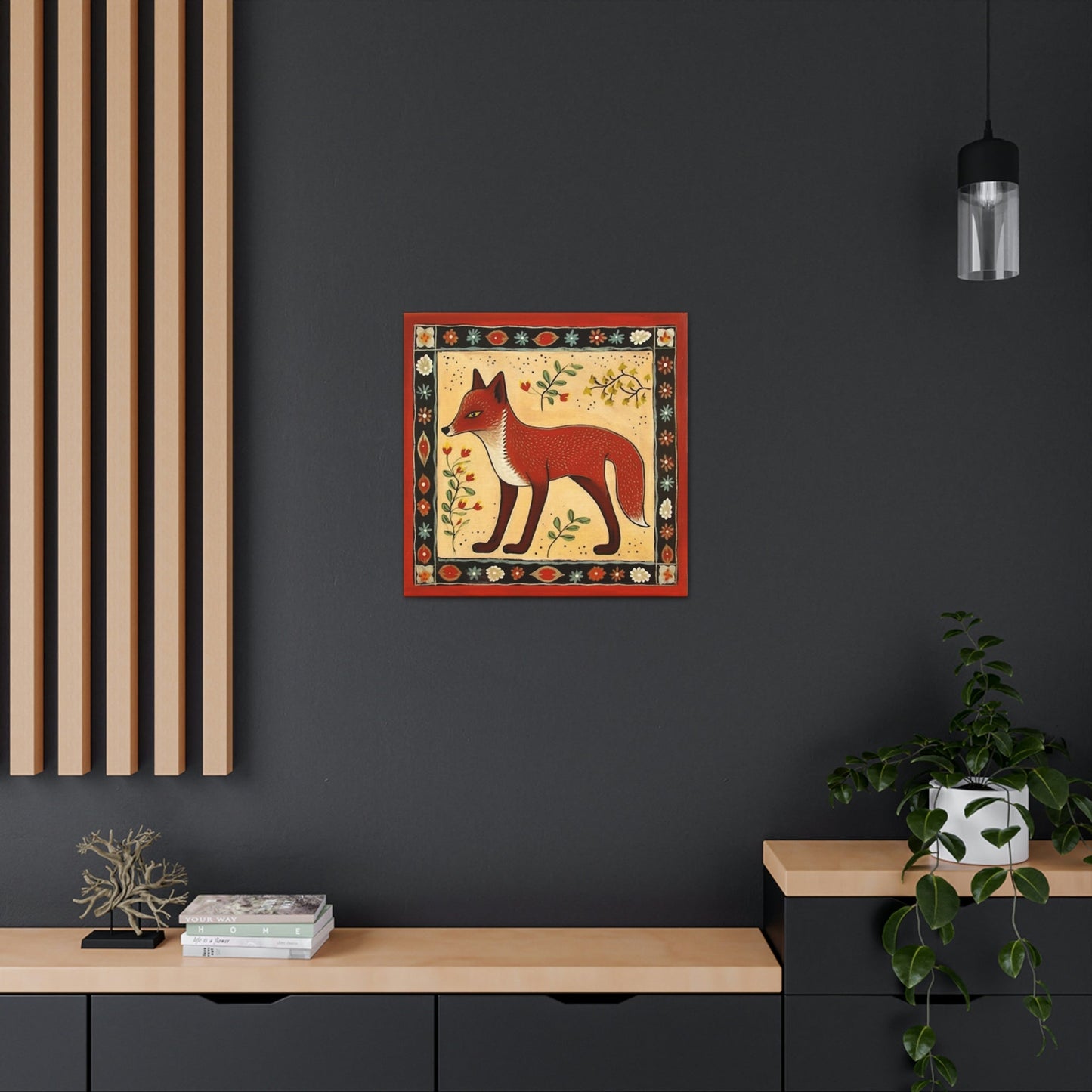 Rustic Folk Art Red Fox Canvas Gallery Wraps - Perfect Gift for Your Country Farm Friends