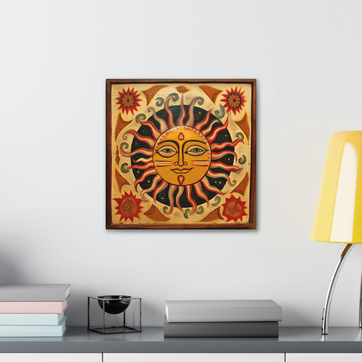 Rustic Folk Celestial Sun Canvas Gallery Wraps - Perfect Gift for Your Country Farm Friends