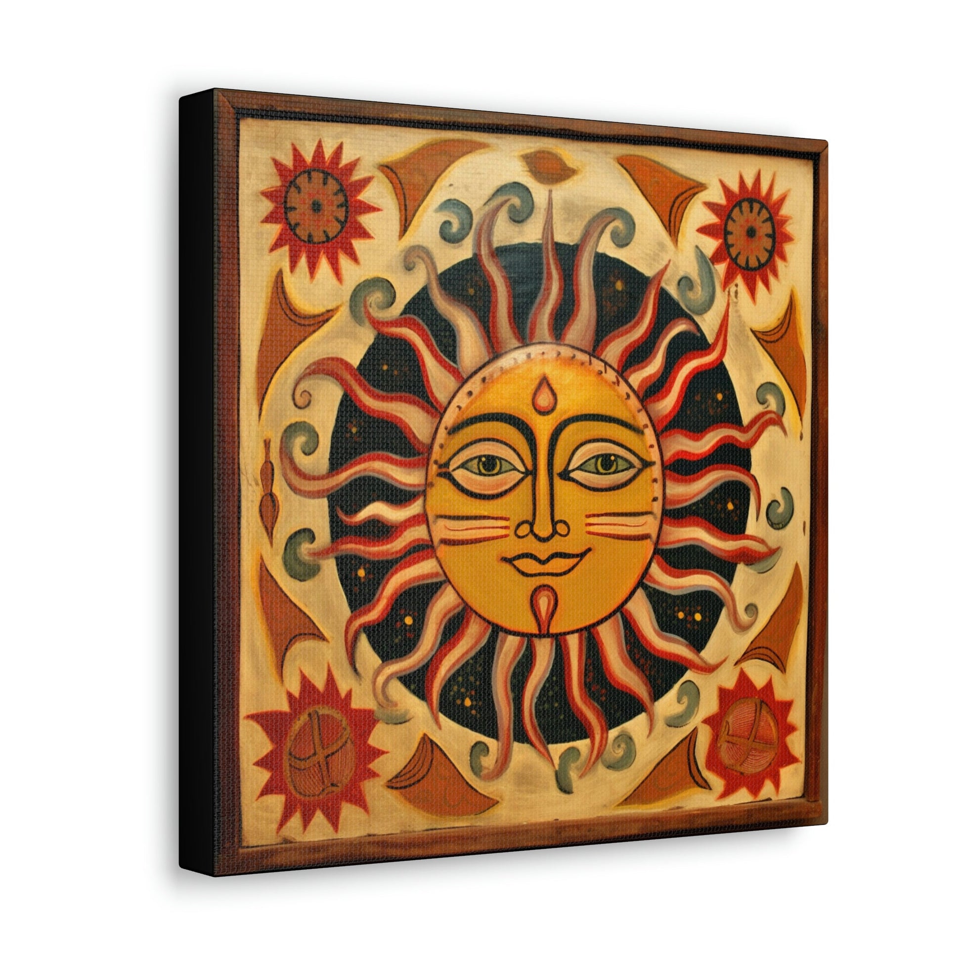 Rustic Folk Celestial Sun Canvas Gallery Wraps - Perfect Gift for Your Country Farm Friends