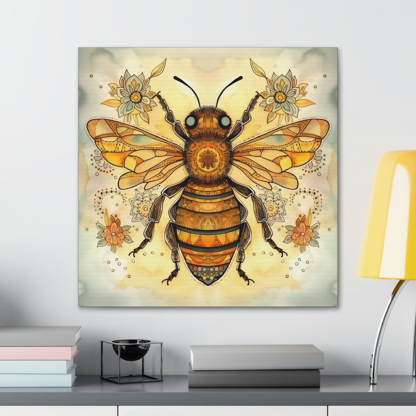 Rustic Folk Honey Bee Canvas Gallery Wraps - Perfect Gift for Your Country Farm Friends