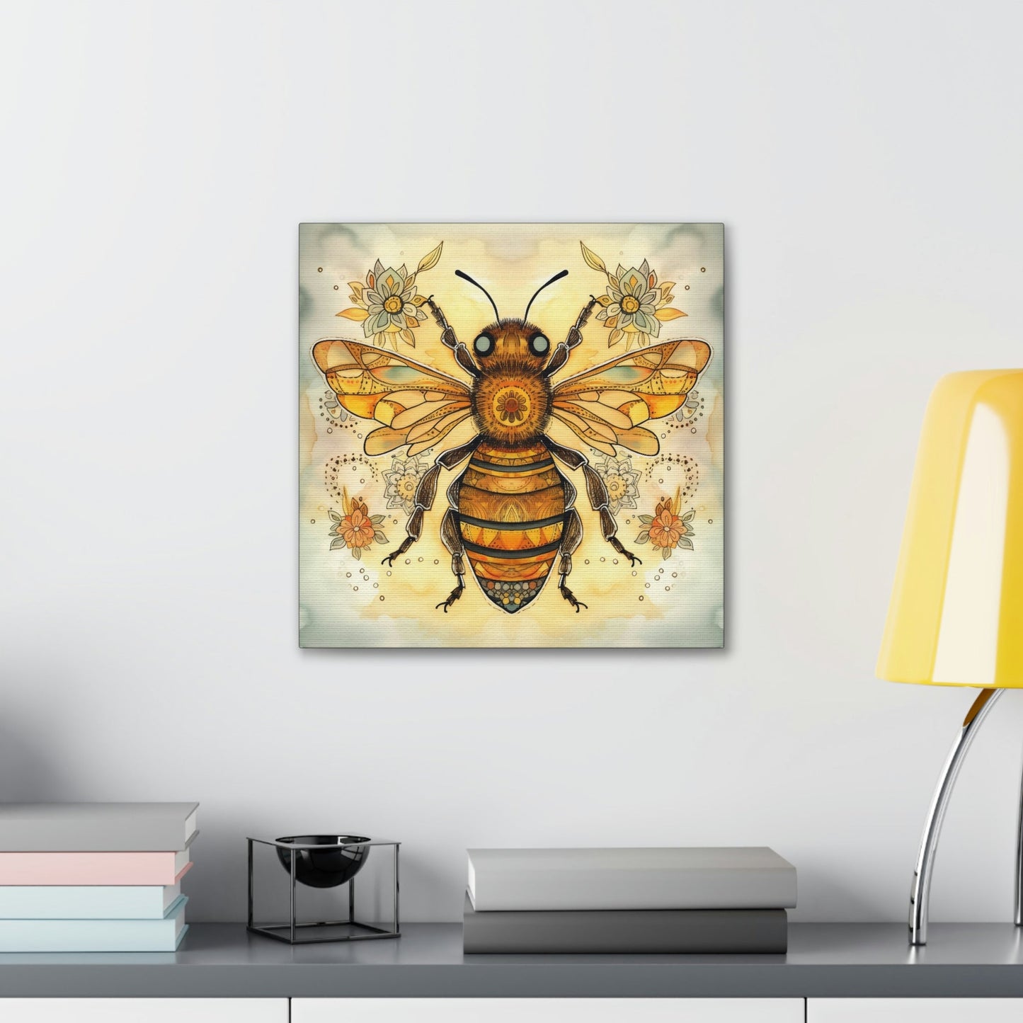 Rustic Folk Honey Bee Canvas Gallery Wraps - Perfect Gift for Your Country Farm Friends